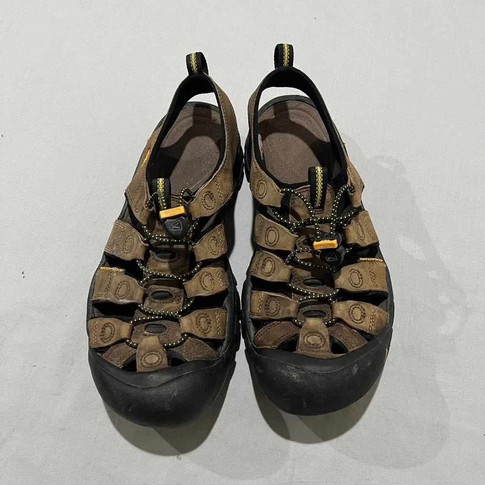 Keen Newport H2 Mens Brown Leather Waterproof Hiking Outdoor Sandals US Size 10